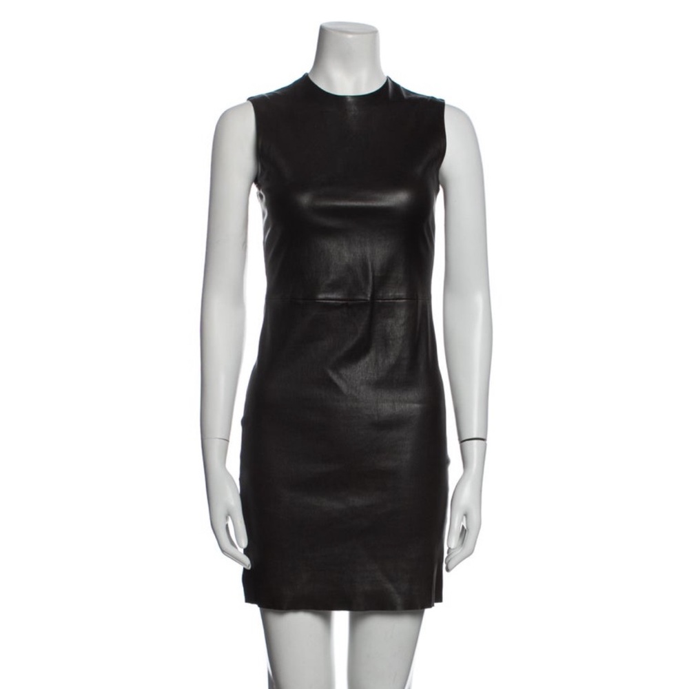 Prada Dark Brown Leather Mini Dress